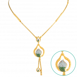 Mesmerizing Leaf Design Gold Necklace
