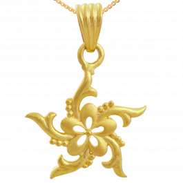 Contemporary Stylish Floral Gold Pendant