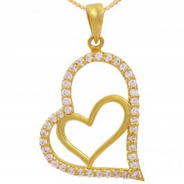 Fashion Twin Heart Gold Pendant