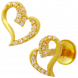 Marvelous Stylish Heart Gold Earrings