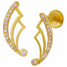 Excellent Curve Design Gold Earrings