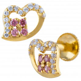 Fashionate Stylish Heart Gold Earrings