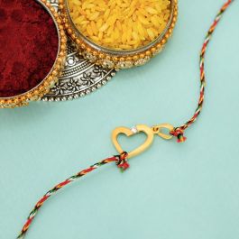 Stunning Valentine Heart Gold Pendant And Rakhi