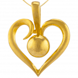 Stylish Semi Matt Finish Valentine Heart Gold Pendant