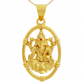 Devine Goddess Lakshmi With Lotus Gold Pendant