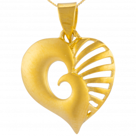 Dazzling Dual Design Valentine Heart Gold Pendant