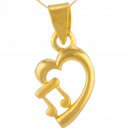 Music Of Love Valentine Gold Pendant