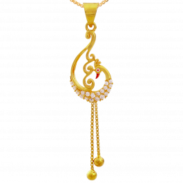 Tremendous Peacock Style Gold Pendant
