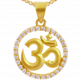Traditional OM Design Gold Pendant