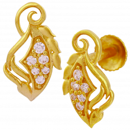Fashinate Leaf Design Gold Earrings | 17B252823