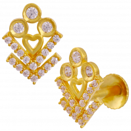 Glorious Heart Desgin Gold Earrings | 17B252863
