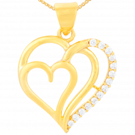 Lavish Triple Romantiv Heart Gold Pendants