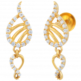 Stylish Trendy Stone Gold Earrings