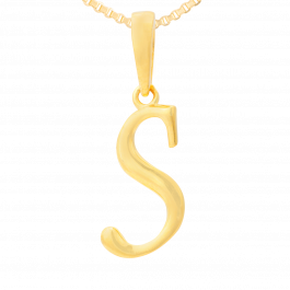 Dainty Sleek Letter S Gold Pendants