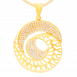 Sparkling Concentric Circular Gold Pendants