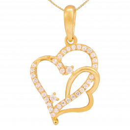 Exquisite Interlocked Twin Heart Gold Pendants | 17B285228