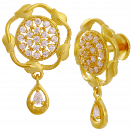 Sparkling Chakra Design Gold Earrings