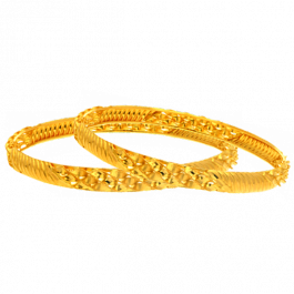 Traditional Design with Precious Cut Gold Bangles