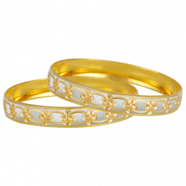 Dazzling Dual Tone Floral Gold Bangles