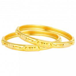 Delicate Leaf Style Gold Bangles