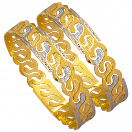 Splendid Interlock Movable Gold Bangles