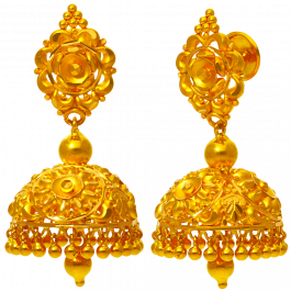Glowing flower Jhumka Gold Earrings