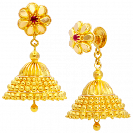Enchanting Beads Layer Jhumka Gold Earrings
