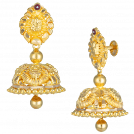 Divine Lakshmi Jhumka Gold Earrings