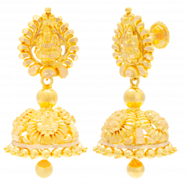 Divine Goddess Lakshmi Gold Earrings
