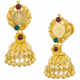 Ethnic Coin Type Gold Earrings 