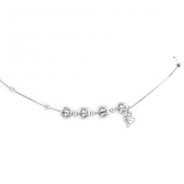 Dreamy Star And Heart Silver Anklet