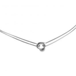 Astonishing Heart Design Chain Type Silver Anklet