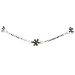 Enchanting Floral Silver Anklet