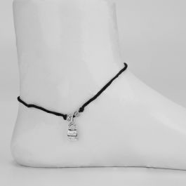 Stylish Adjustable Thread Silver Anklets