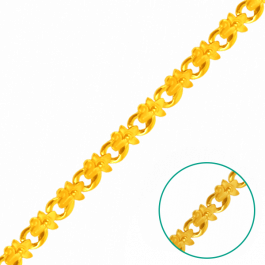 Flower with U Link Gold Bracelets