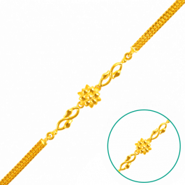 Matte Floral Design Gold Bracelets