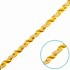 Dual Finish Criss Cross Pattern Gold Bracelets