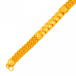 Enchanting Broad Chain Type Mens Gold Bracelet