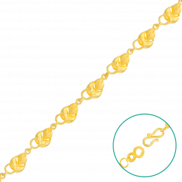 Adorned Leaf Pattern Gold Bracelets