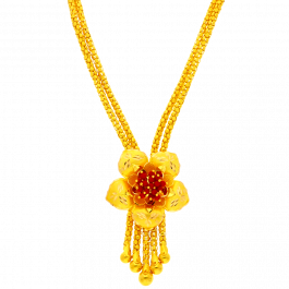 Fashionable Floral Design Pendant Gold Necklace