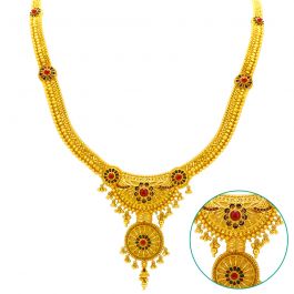 Alluring Floral Shaped Gold Haaram