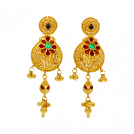 Gorgeous Hanging bali Design with Traditional Stud Gold Earrings