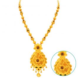 Fashionable Floral Shaped Gold Haaram