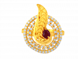 Pristine sphere gold ring
