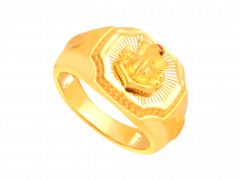 22KT Mens Gold Ganesha Ring