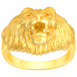 22KT Gold Roaring Lion Ring