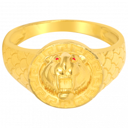 22KT Gold Lion Face Men Ring