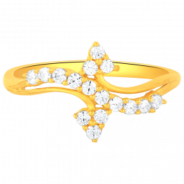 Sparkling Stone with Gorgeous Shaped Gold Ring