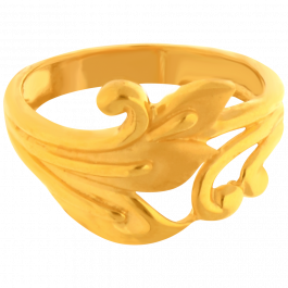 Lovely Leaf Design Gold Ring