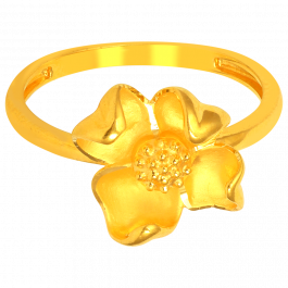 Fashionable Floral Design Gold Ring
